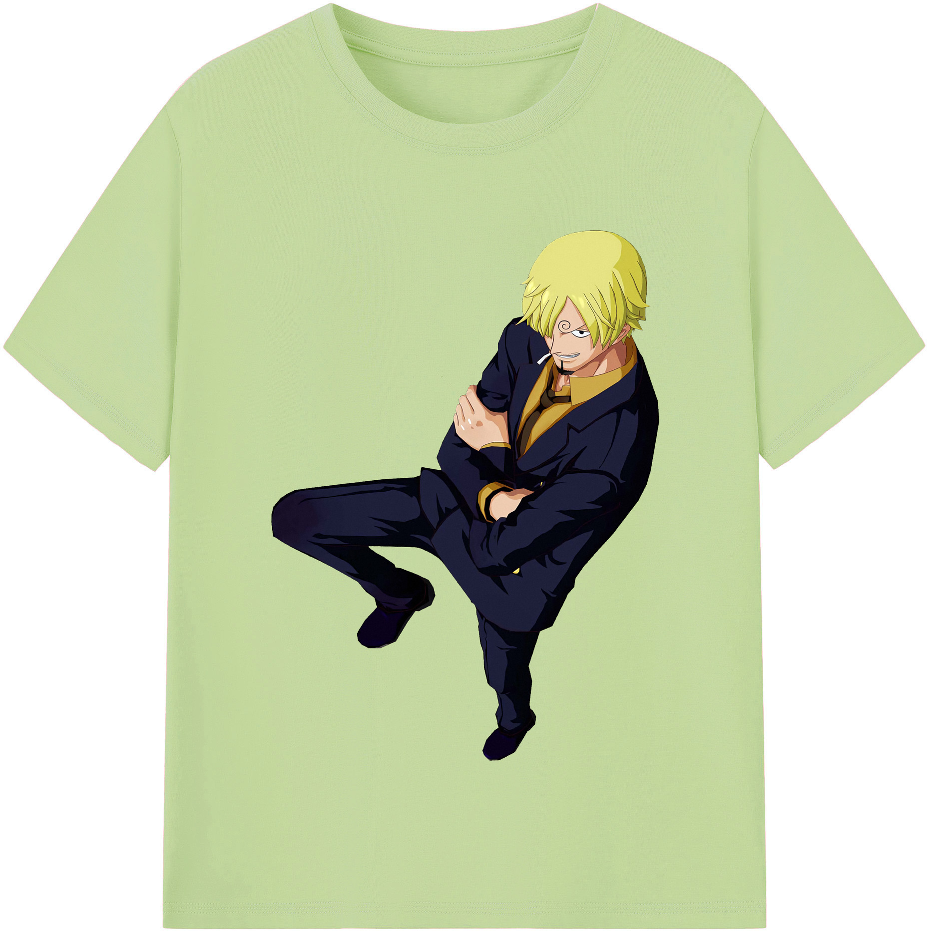 ワンピース サンジ ONE PIECE Sanji 綿100％半袖Tシャツ（フロントプリント）